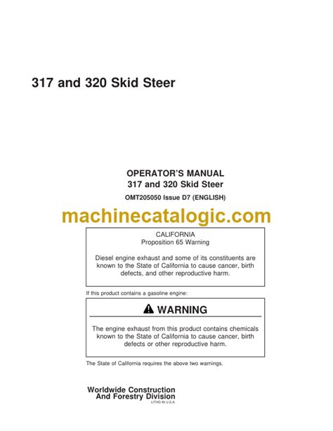 hr meter 317 jd skid steer wont work|OMT205050: 317 and 320 Skid Steer, Block File: .